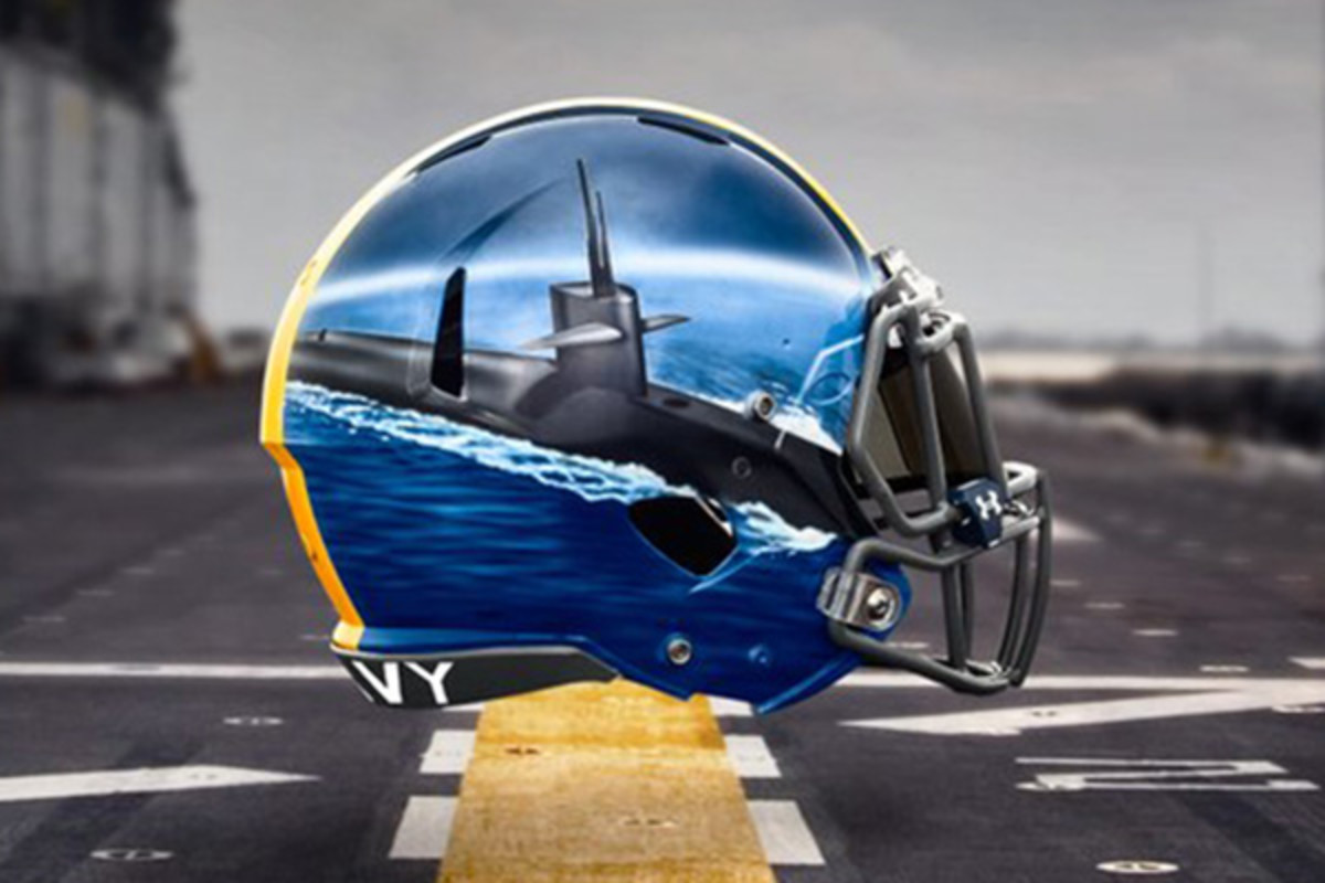 navy midshipmen fleet helmets wide receivers